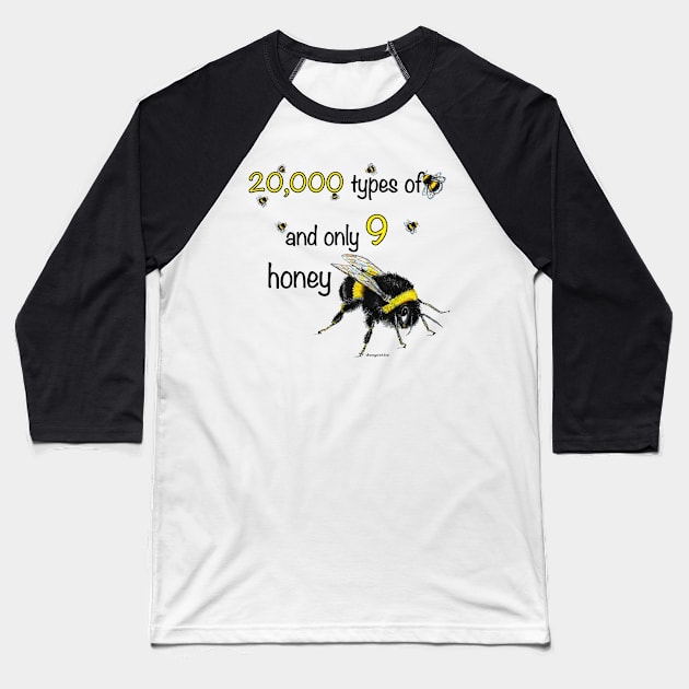 Honey bee Baseball T-Shirt by dizzycat-biz